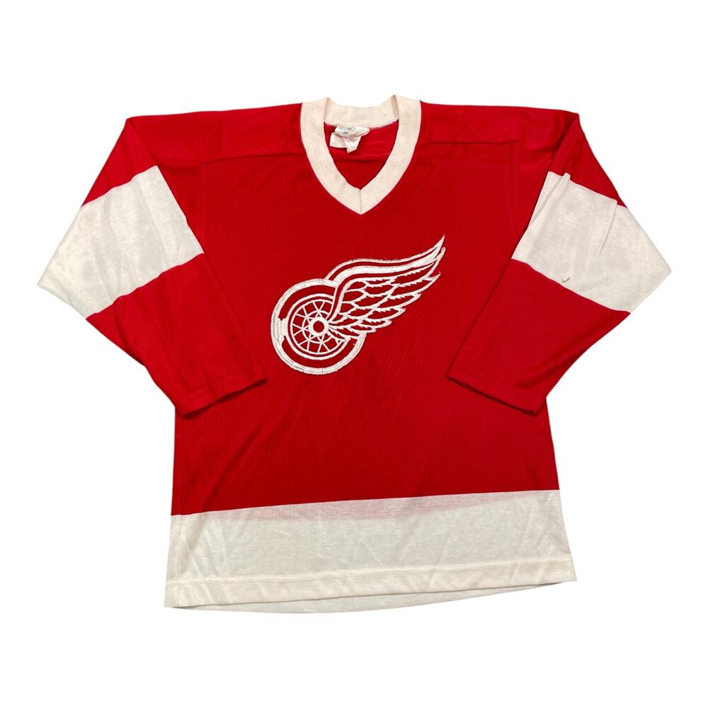 Vintage 70s Rayon NHL Detroit Red Wings Hockey Jersey